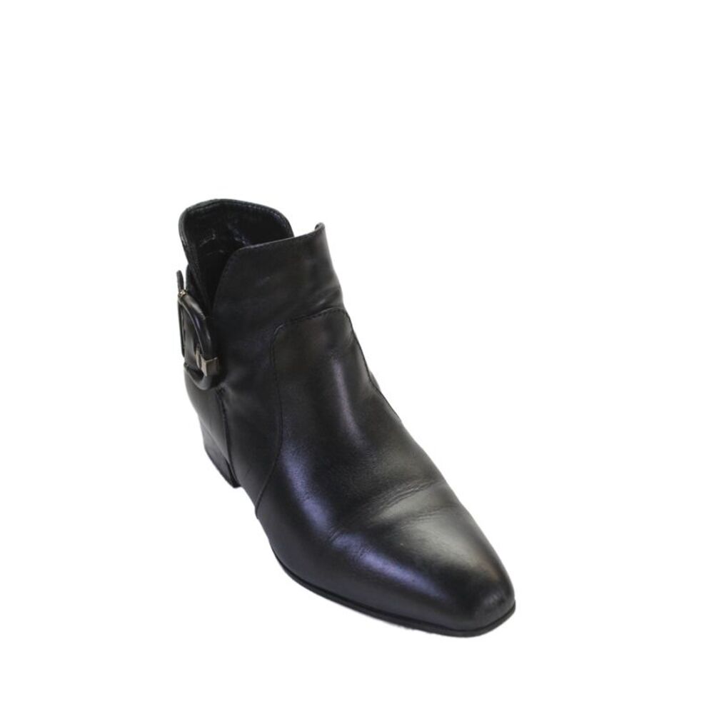 Aquatalia Womens Leather Flambay Belted Ankle Boots Black Size 7.5 Medium